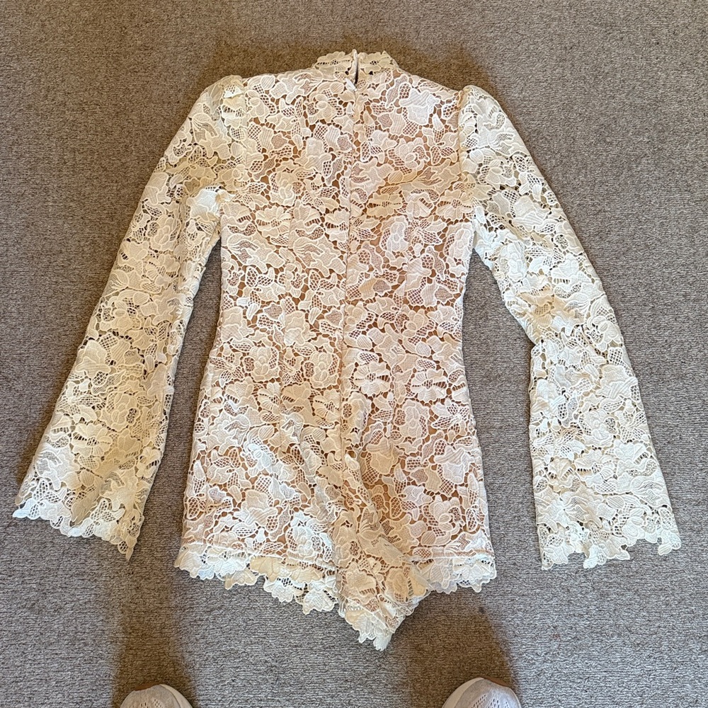 Stone Cold Fox Ivory Lace Mini Dress - Picture 6 of 6